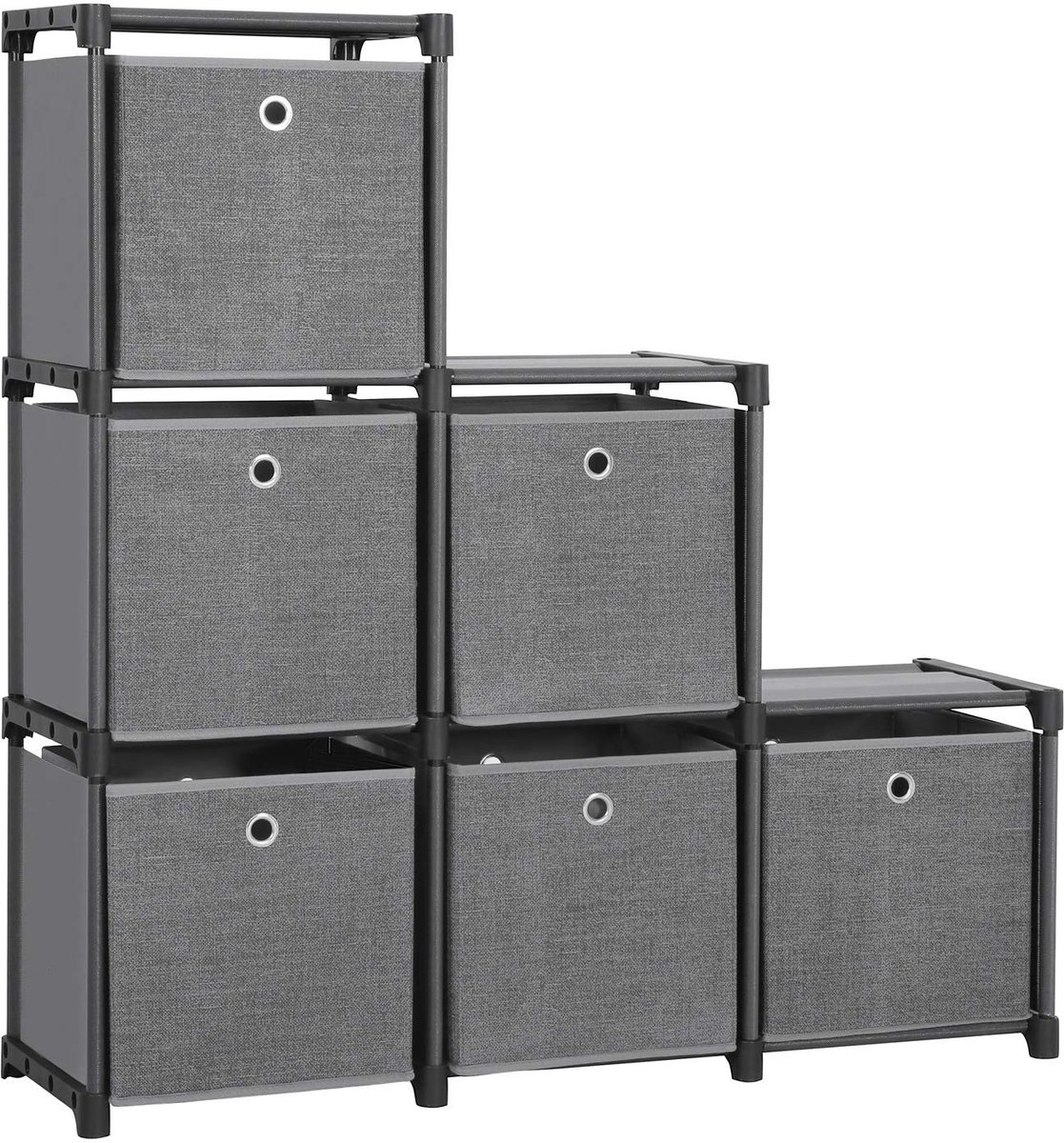 Solidchoice - Multifunctionele Opbergkast met 6 Dozen en Metaalframe