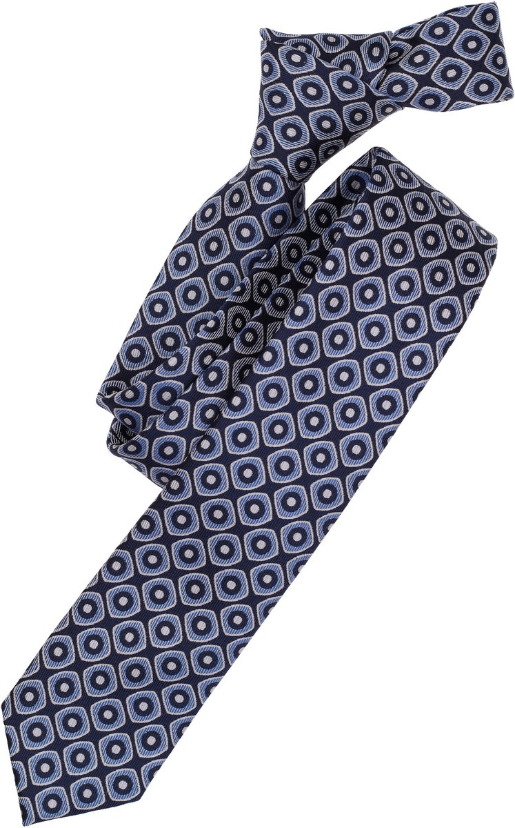VENTI stropdas - donkerblauw - lichtblauw - wit dessin
