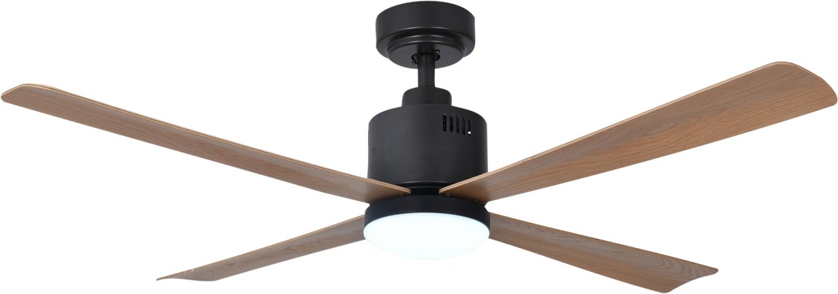 Evolar Smart Plafondventilator met Verlichting en WiFi - Hout - 132 cm - Stille Plafondlamp met Ventilator - Dimbaar Warm Wit Licht (LED) - EVO-CF52BWDW