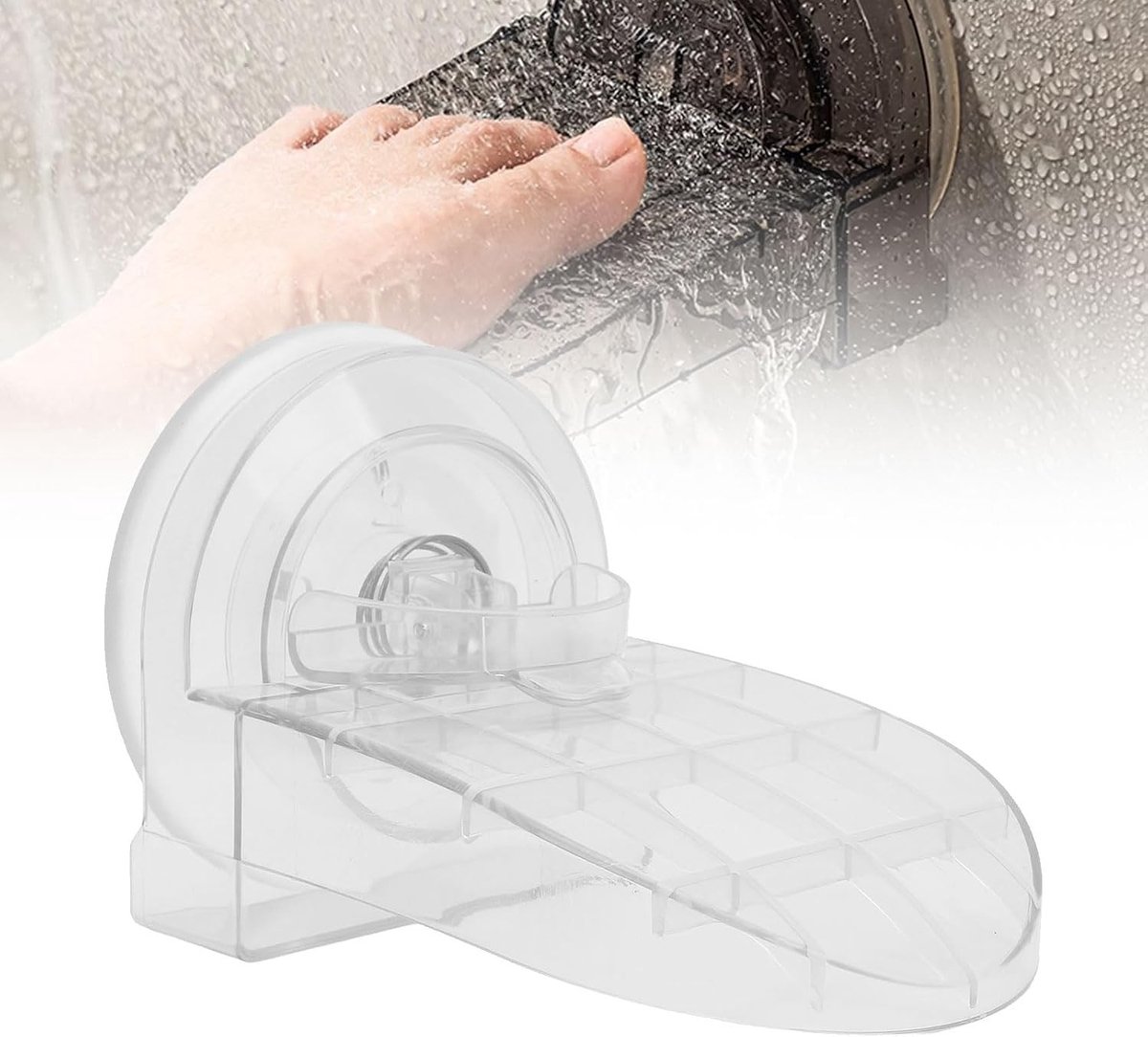 Grote voetsteun met zuignappen voor onder bureau en douche, comfortabel en vermoeidheidsvrij, sterke grip en stabiliteit
