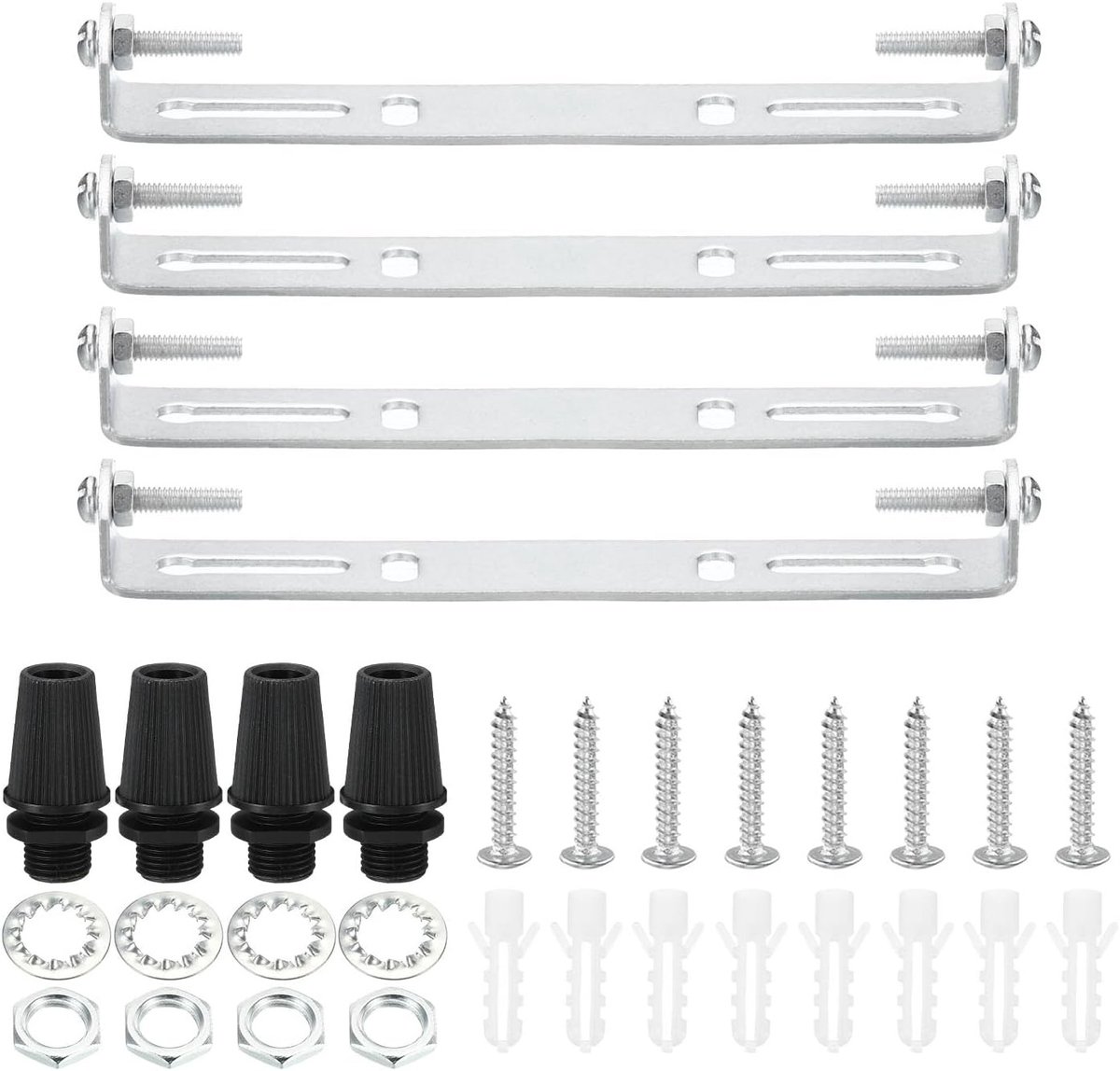 125mm Plafondlamp Set met 4 Bevestigingsbeugels, Stalen Beugels voor Thuis en Kantoor, Inclusief Schroeven en Moeren