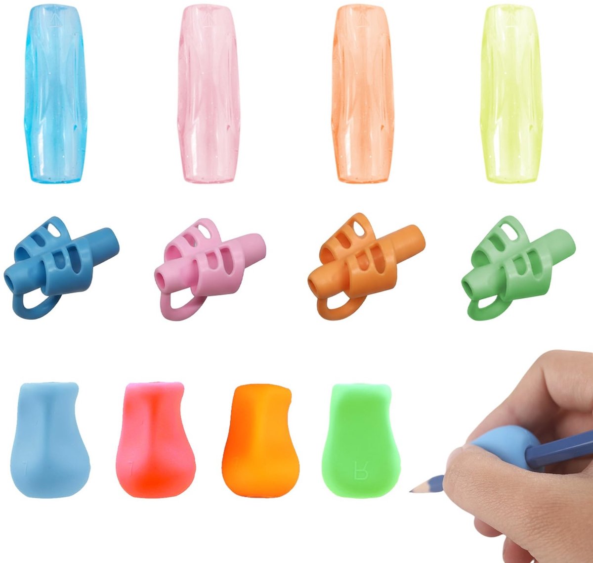 Solidchoice - 12 Stuks Ergonomische Schrijftrainer voor Kinderen en Volwassenen