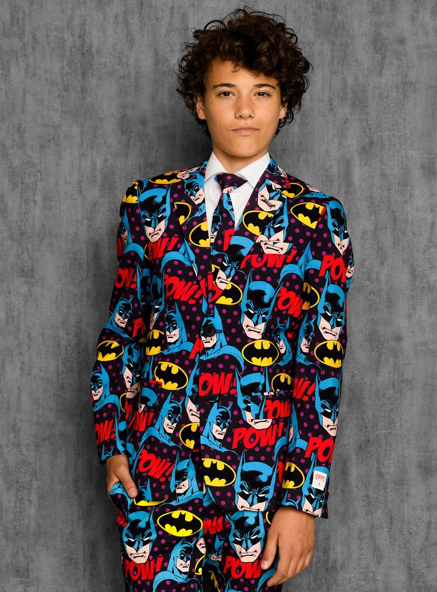 OppoSuits The Dark Knight - Jongens Kostuum - Zwart pak - Carnavalskleding - Halloween Outfit - Feest - Maat 170/176