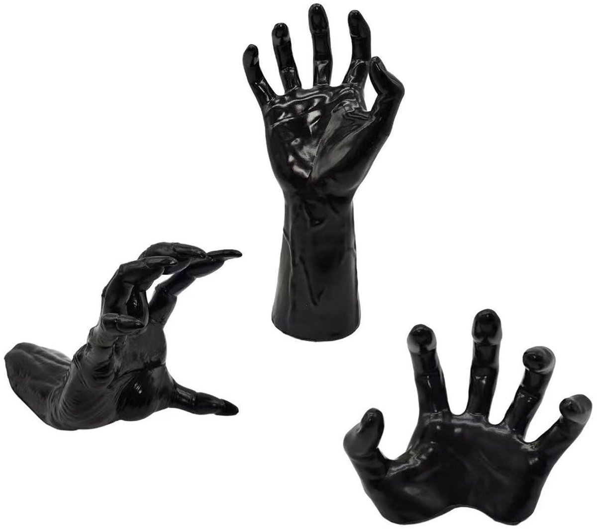 Solidchoice - Halloween Decoratie Set met 3 Zwarte Geesthanden