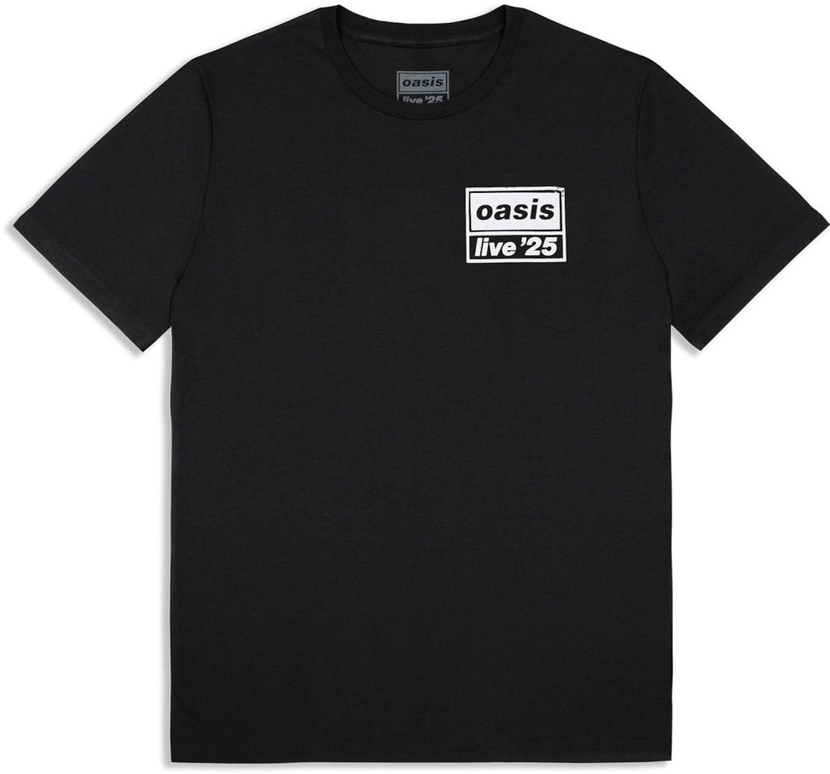 Oasis - Live 25 Distressed Lockup Pocket Heren Tshirt - 2XL - Zwart