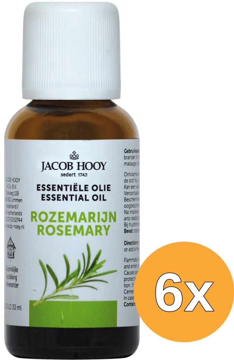 6x Jacob Hooy Rozemarijn olie (30 ml)