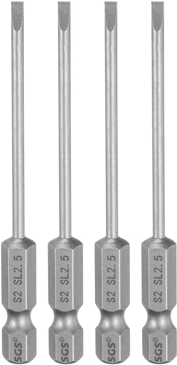 Set van 4 magnetische sleufschroevendraaier bits 75mm