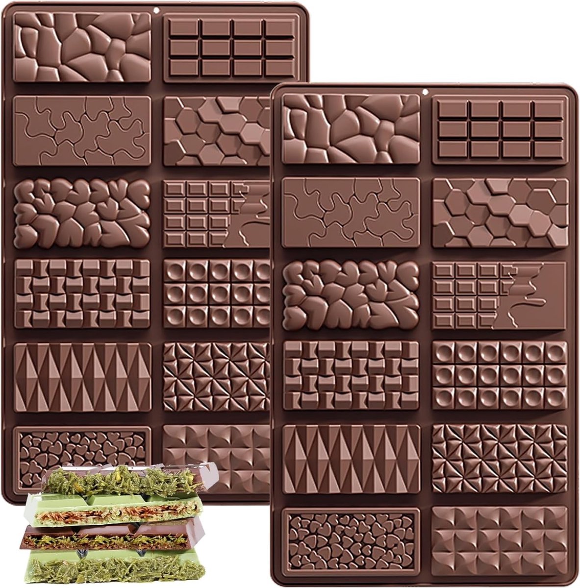 Chocoladevorm voor 6 Bonbons en Truffels, 2 Stuks, Flexibele Siliconen, Ideaal voor Snoep en Desserts