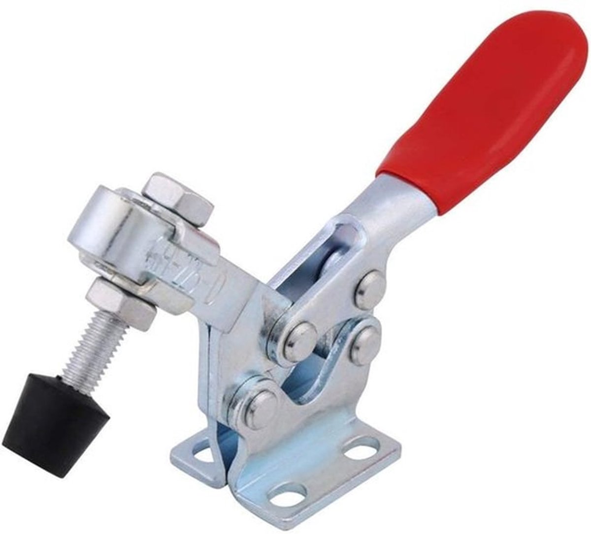 Toggleklem 227 kg houdcapaciteit - Snelsluiting - Handgereedschap - Werkbankbevestiging - Verstelbare rubberen drukpunten - Comfortabele handgrepen - Klem