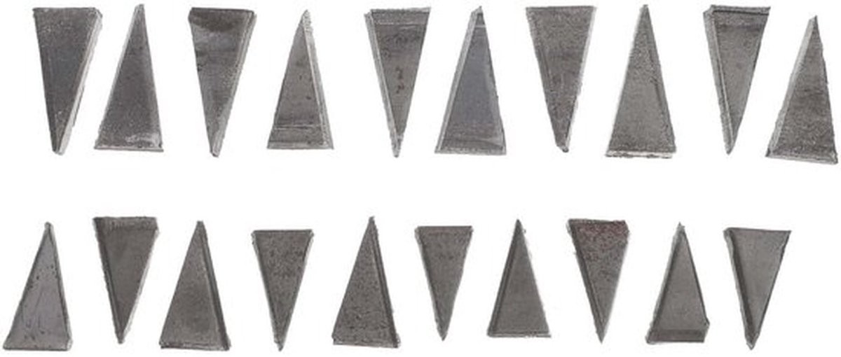 Hamerwig 20 Stuks - Metalen Wig - Installatieaccessoires - Verbeterde Grip - Eenvoudige Installatie - Afmetingen 2,20 x 1,10 x 0,30 cm