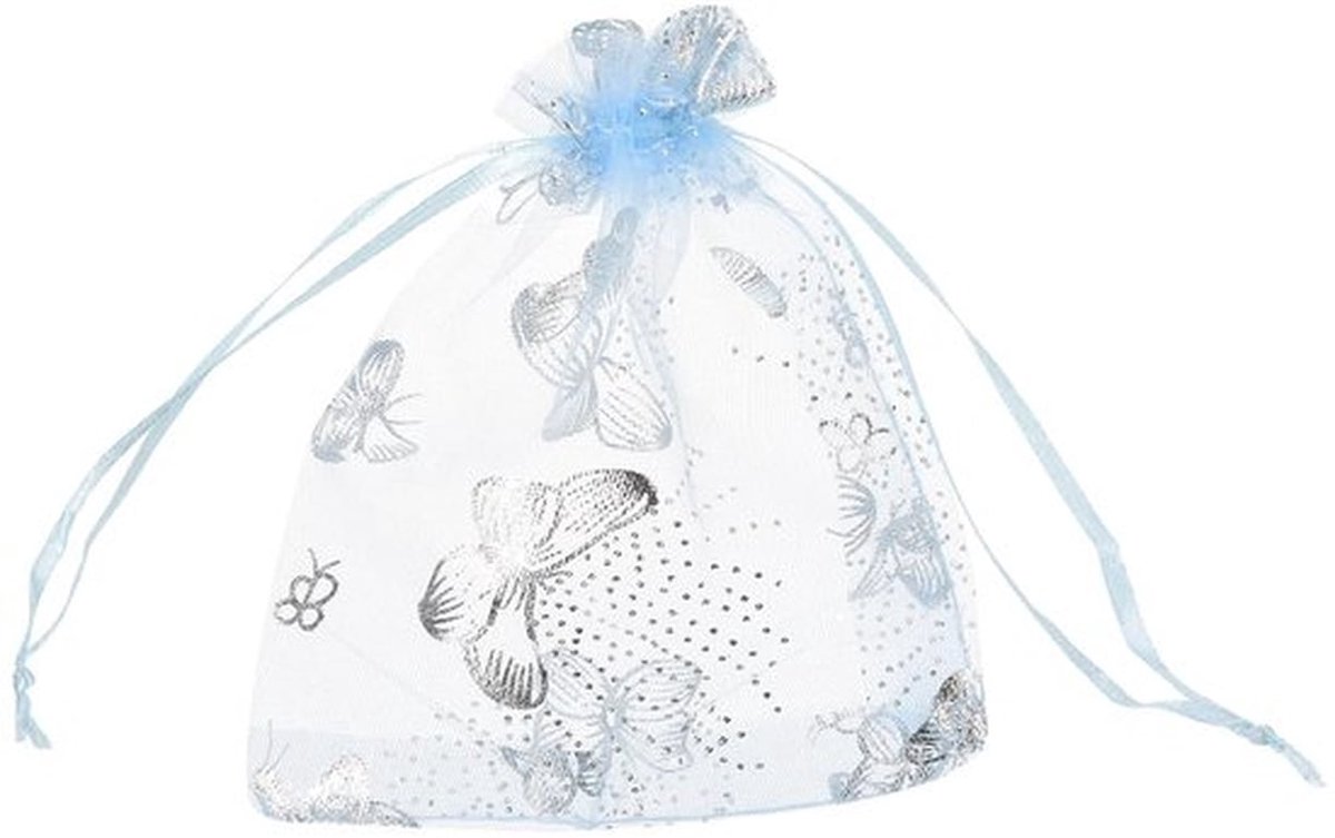 Organza Zakjes 100 Stuks - 10 x 12 cm - Cadeau Zakjes - Transparant - Waterdicht - Met Treksluiting - Voor Sieraden en Snoep - Cadeauzakjes
