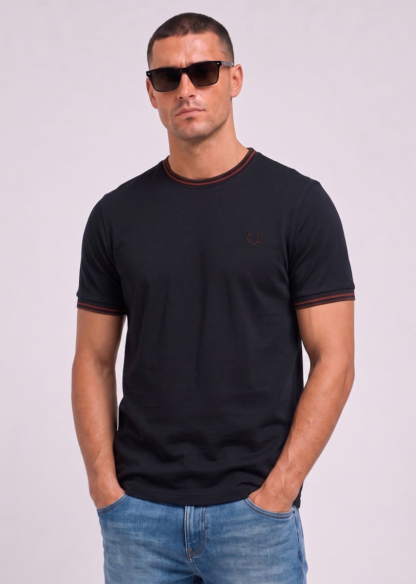 Fred Perry Twin tipped t-shirt brandy rich Blauw
