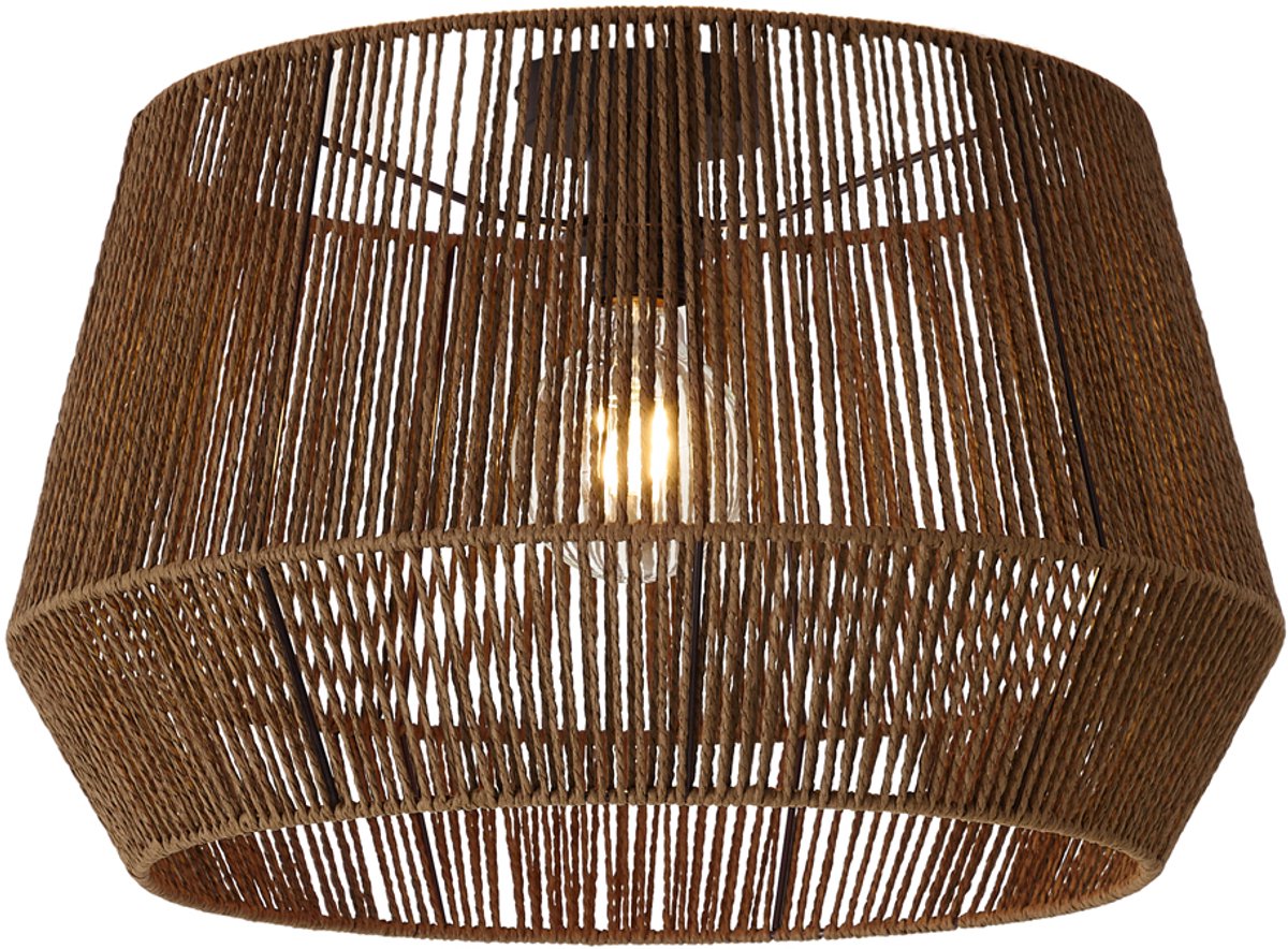 Qazqa moderne plafondlamp - Combi - zwart, rond, 50cm, ideaal als hal, slaapkamer en woonkamer lamp