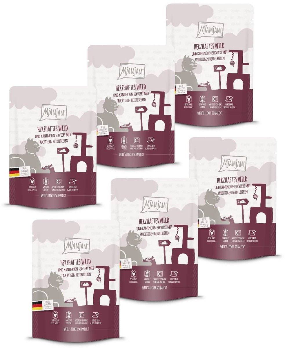 Solidchoice - Premium Natvoer voor Katten met Wild en Konijn, 6 x 300 g