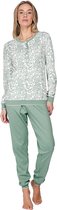 Pastunette - Nordic Leaf - Pyjama - Katoen - Interlock - Wit/Groen - Maat 38