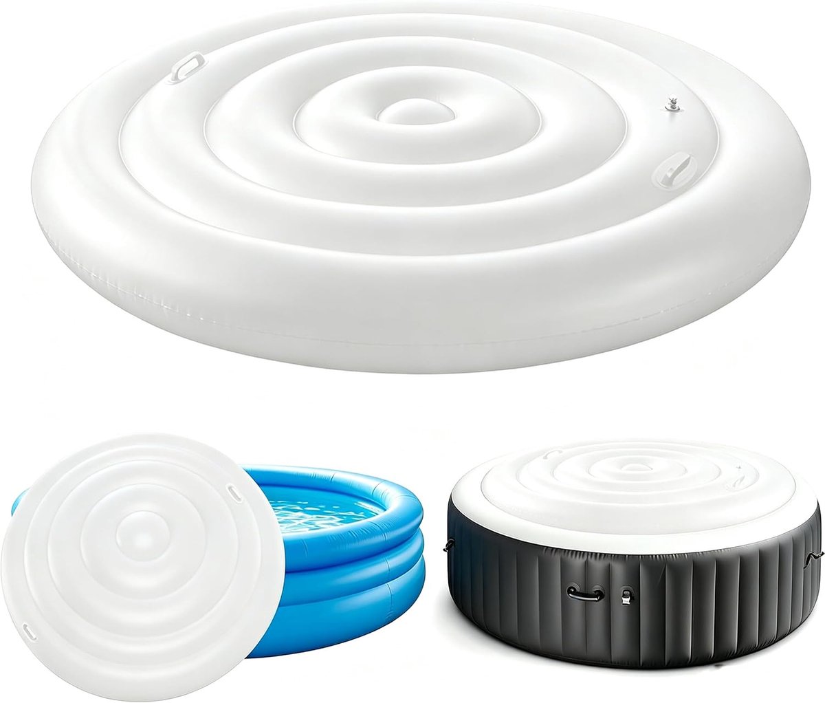 Opblaasbare afdekking whirlpool 160 cm - waterafstotend pvc - winddicht en regenbestendig - bescherm je spa - ShopVlot