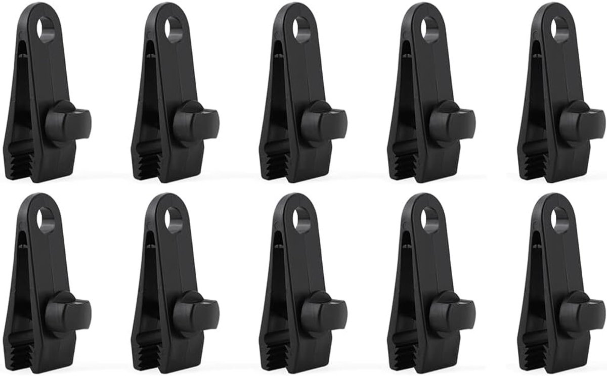 Zeilspanners 10 stuks - zwart - waterdicht - stevige bevestiging voor tentzeil - ShopVlot
