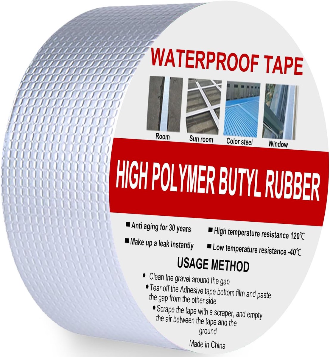 Butyl tape 50mm x 5m - zilver aluminium - waterdicht - ideaal voor dak- en lekreparatie - ShopVlot