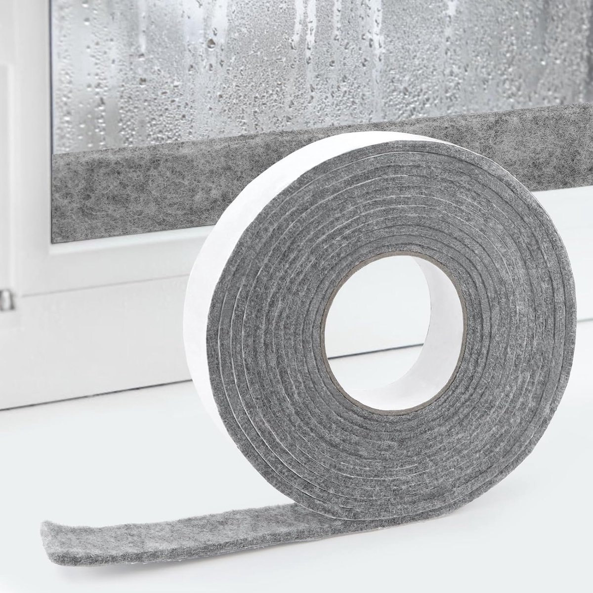Anti-condensatie strip 3cm x 4m - zelfklevend absorberend vilt - grijs - voorkomt raamcondensatie - ShopVlot