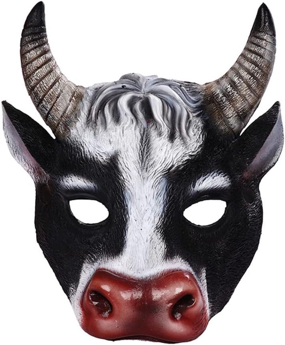 Halloween 3D Stieren Koeien Half Gezichtsmasker - Unisex - Perfect voor Feestjes - Creëer een Indrukwekkende Look - ShopVlot