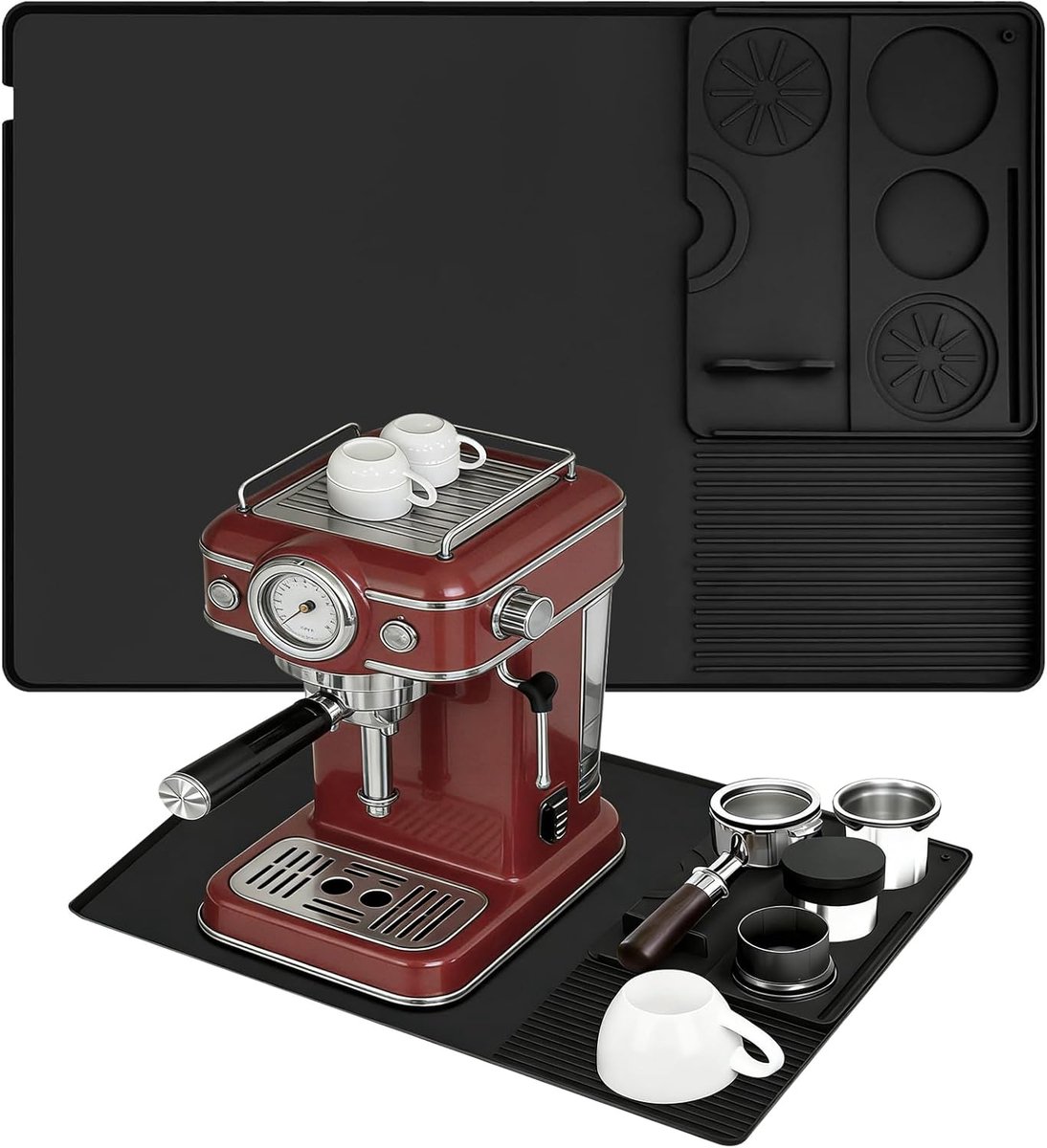 Siliconen koffiepad - 2-in-1 mat - verhoogde rand - ideaal voor koffiezetapparaten - ShopVlot
