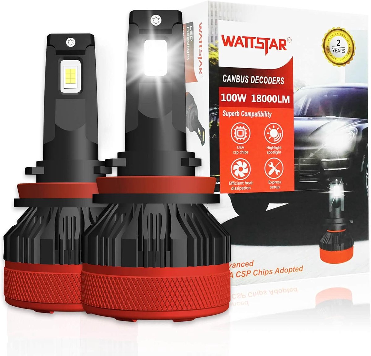 N21 H11/H8/H9 6500 K LED Headlight, 18000 lm Headlight Conversion Kit, 100 W, 600% Brightness, Low Beam Headlights - ShopVlot