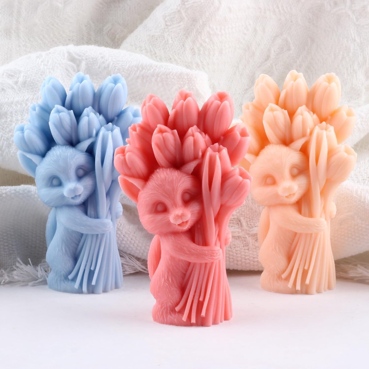 XIAOSHUI Cats Tulips Candle Shape Cats Candle Shapes Cats Resin Casting Shape For Candles Home Decoration Shape - ShopVlot