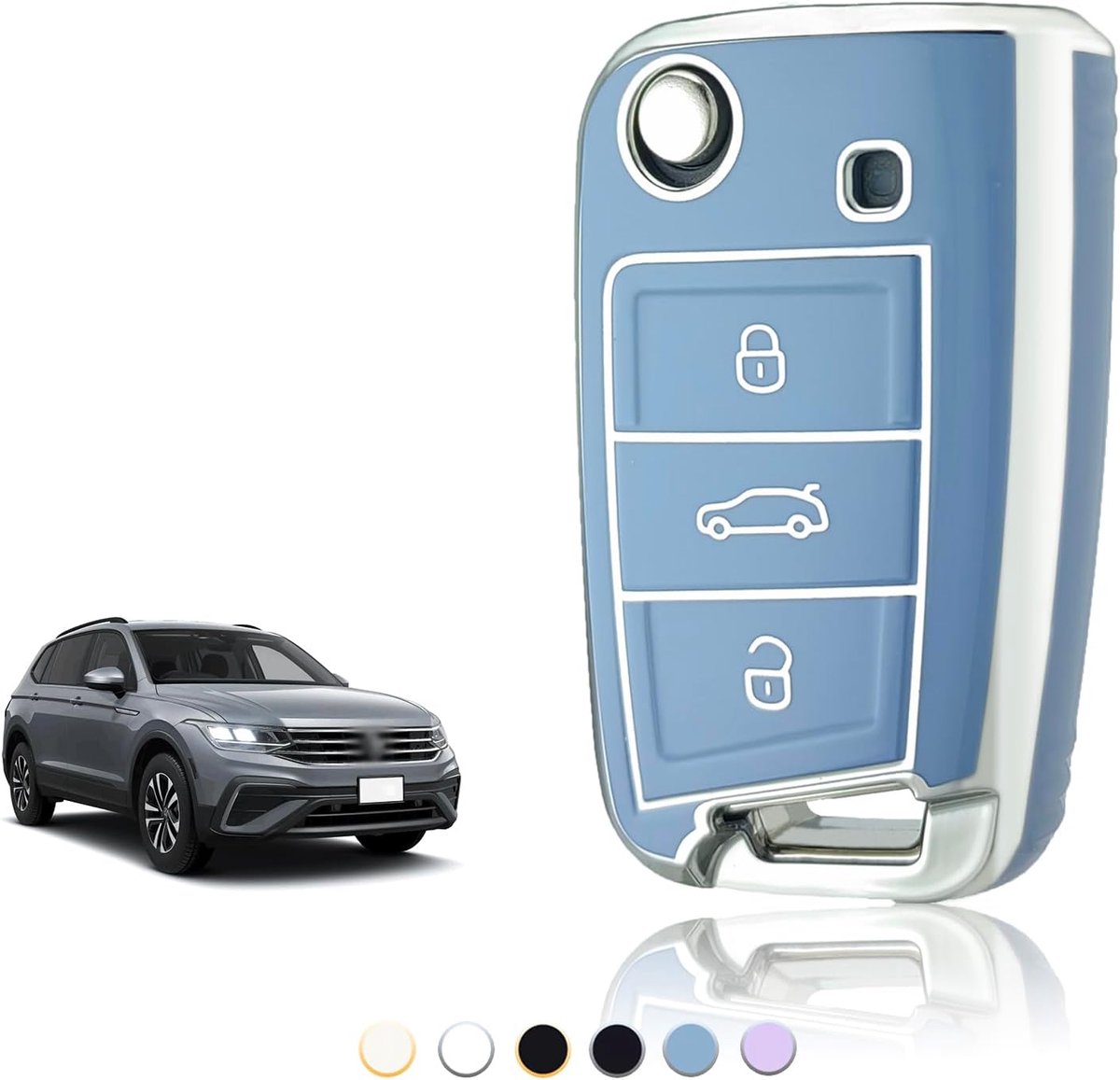Key Cover TPU, Car Key Cover Suitable for VW Volkswagen Golf 7 Mk7 Polo Jetta Tiguan Seat Leon Fabia Ibiza Skoda Fabia - ShopVlot