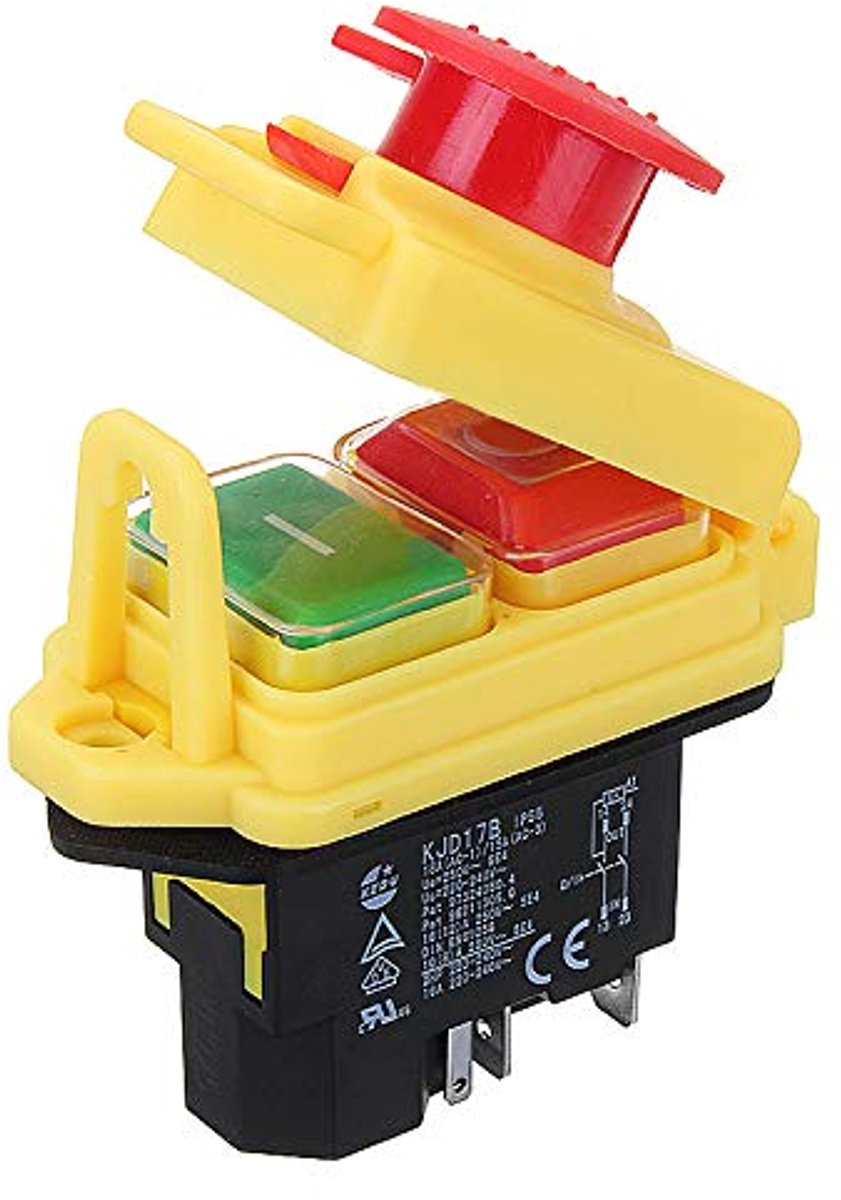 230V Ip55 Kjd17 GF 4 Pin Start Plug One Off Volt Switch Suitable for Workshop Machinery - ShopVlot