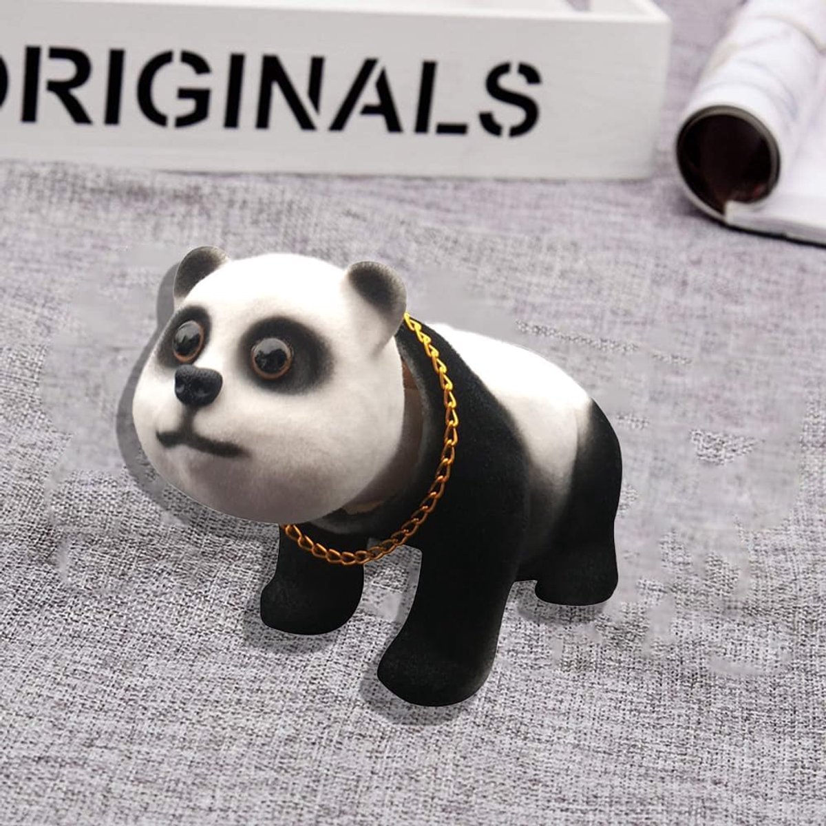 Bobble Head Panda - Schattige resin decoratie - Unieke ontwerp - Voor auto en kantoor - ShopVlot