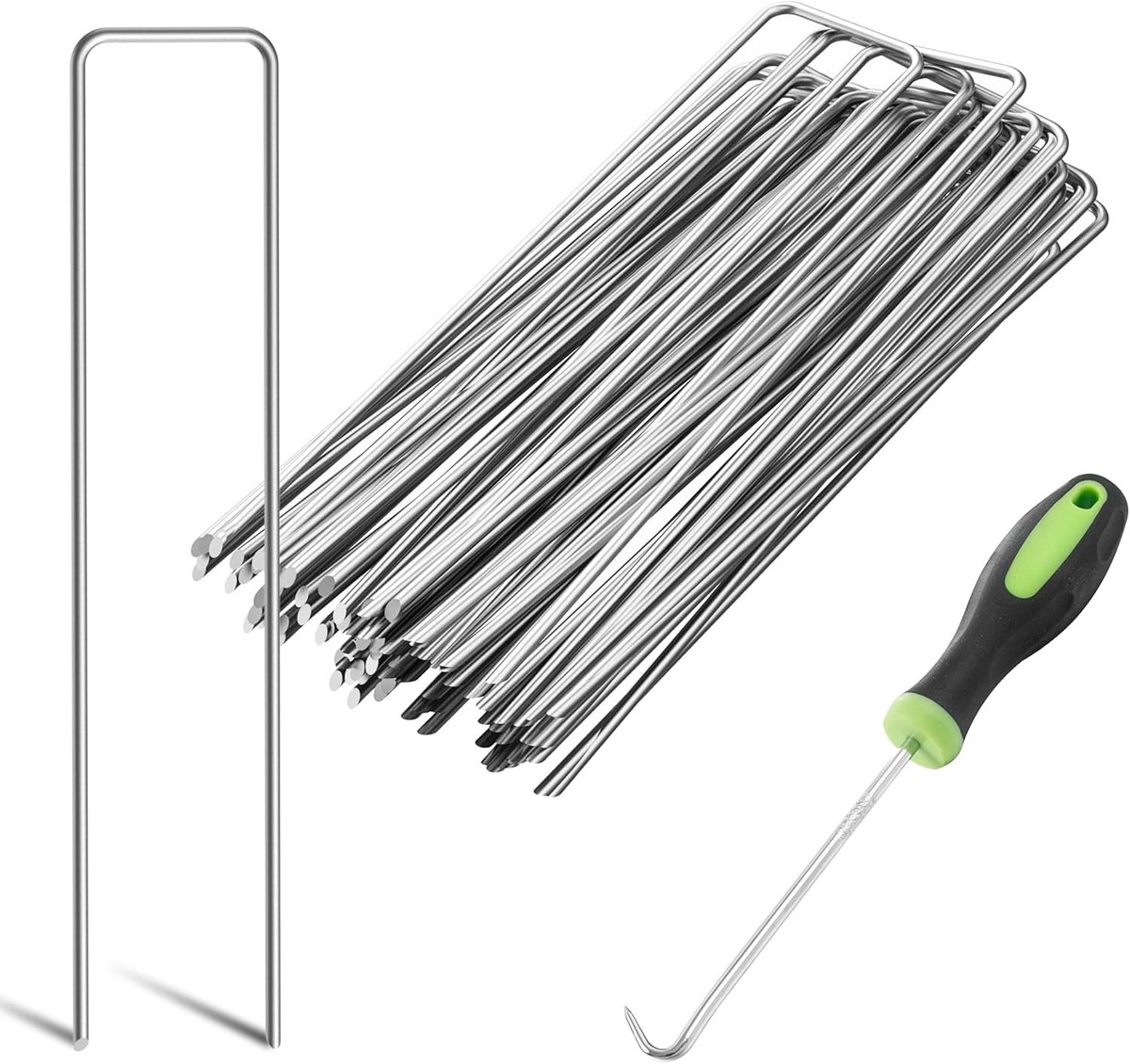 Zware Tuinnagels - Verzinkt - 20 cm - Stalen U-vormige Nagels - Voor Tuin en Landschap