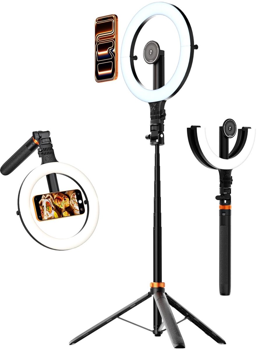 Solidchoice - 10.2-inch Magnetische LED Ringlamp met Verstelbare Statief