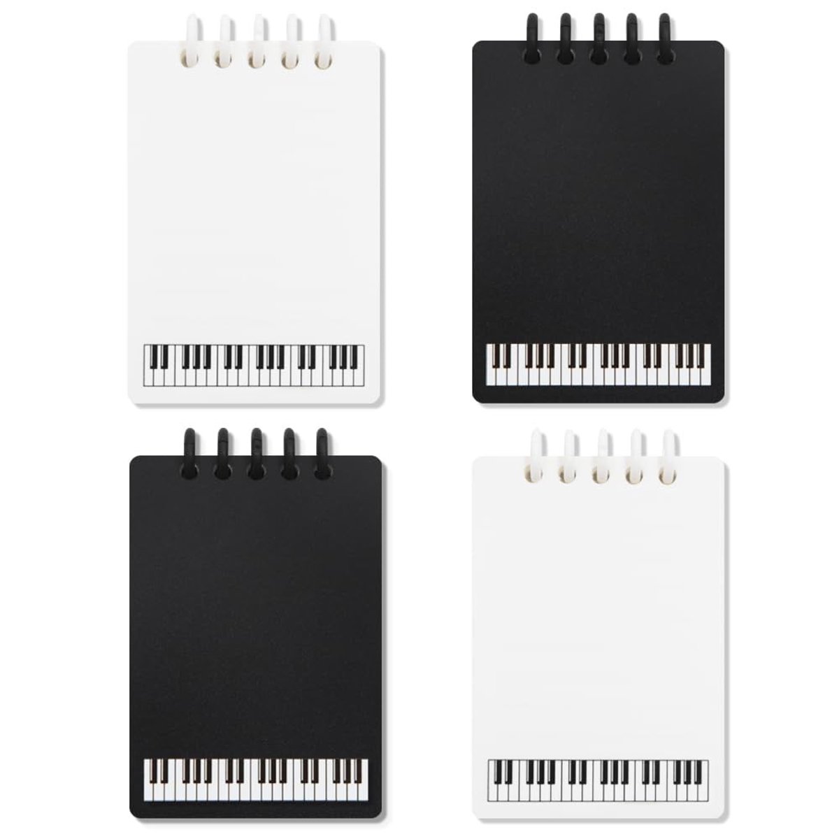 Solidchoice - 4 Stuks Mini Spiral Notitieboekjes met Pianodesign A7