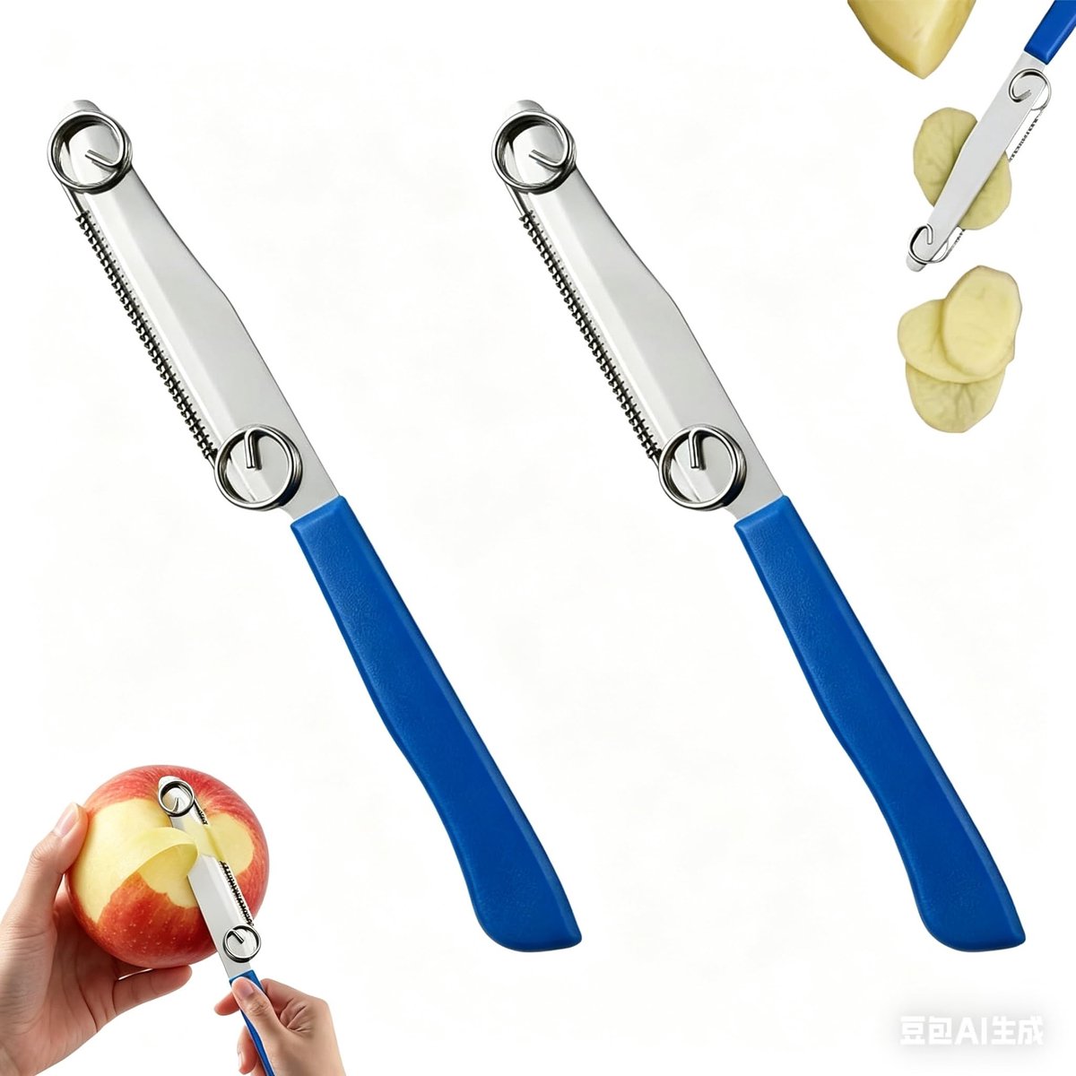 Solidchoice - Set van 2 Multifunctionele Fruit- en Groentemessen