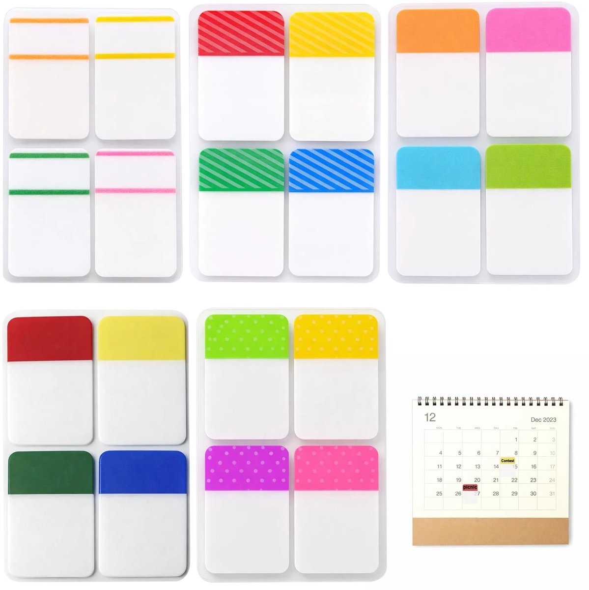 Zelfklevende Bladwijzers - Sticky Notes Transparant - Boeken Markeren - Beschrijfbaar Waterdicht - 560 stuks - Kleurrijk