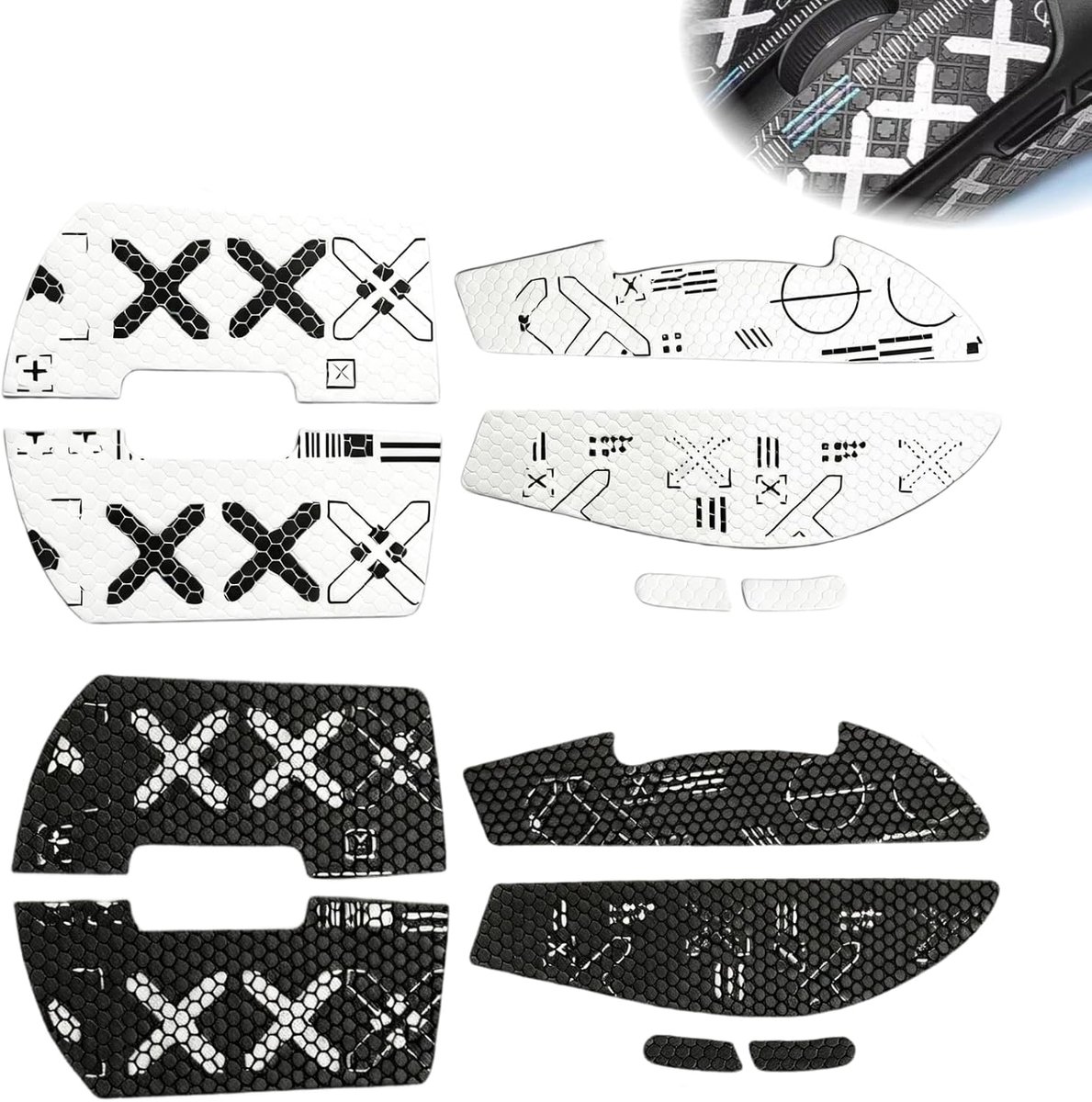 Zelfklevende tape voor gamingmuis - ultradun zwart en wit - zweetabsorberend - betere grip en controle - ShopVlot