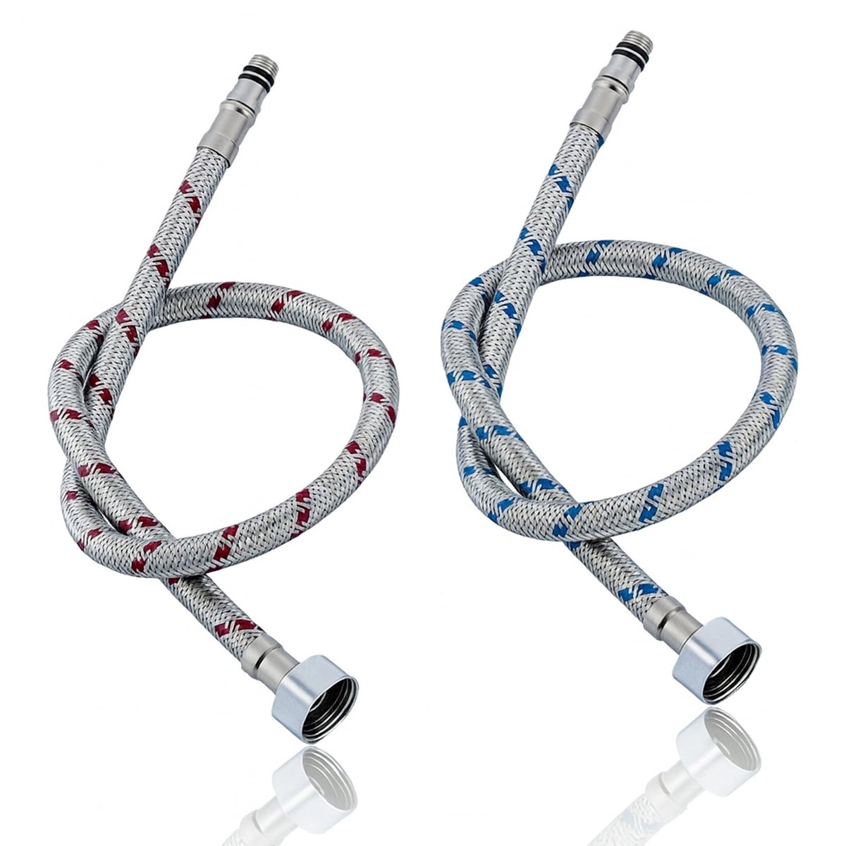 Solidchoice - 2 Stuks Flexibele RVS Aansluithose voor Keuken en Badkamer