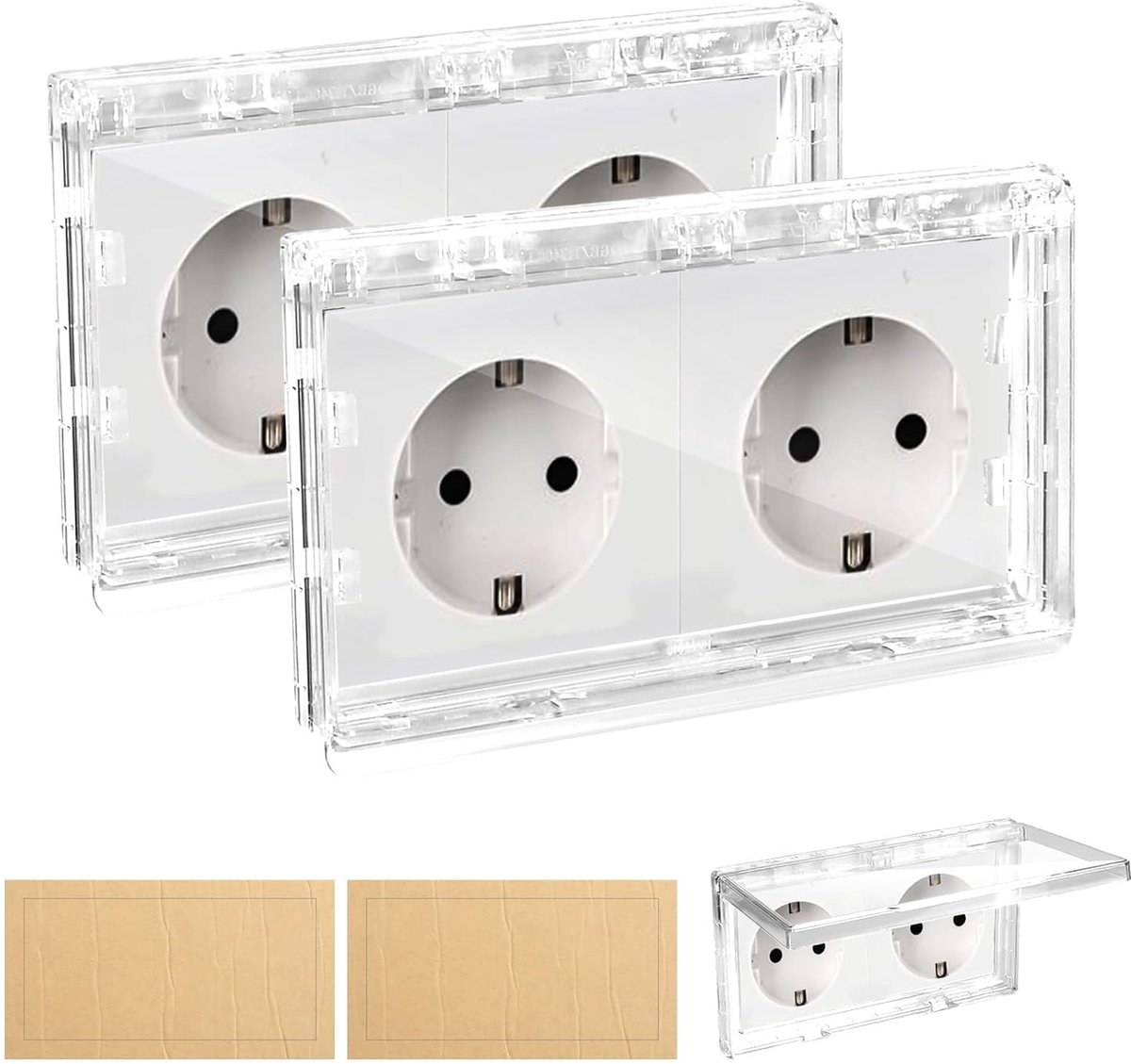 Schakelaar cover set van 2 - Waterdichte type 86 socket cover - Bescherming voor schakelaars - ShopVlot