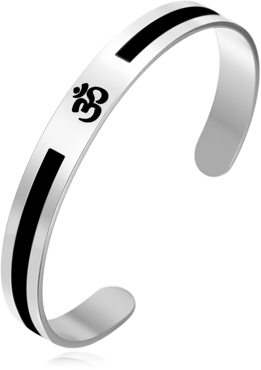 Solidchoice - OM Bracelet - Spirituele Cuff met Hindu Symbolen voor Meditatie en Yoga