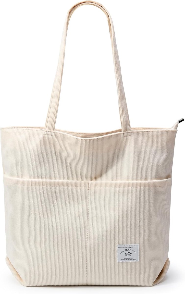 Tote tas groot - corduroy - schoudertas - ideaal voor school - ShopVlot