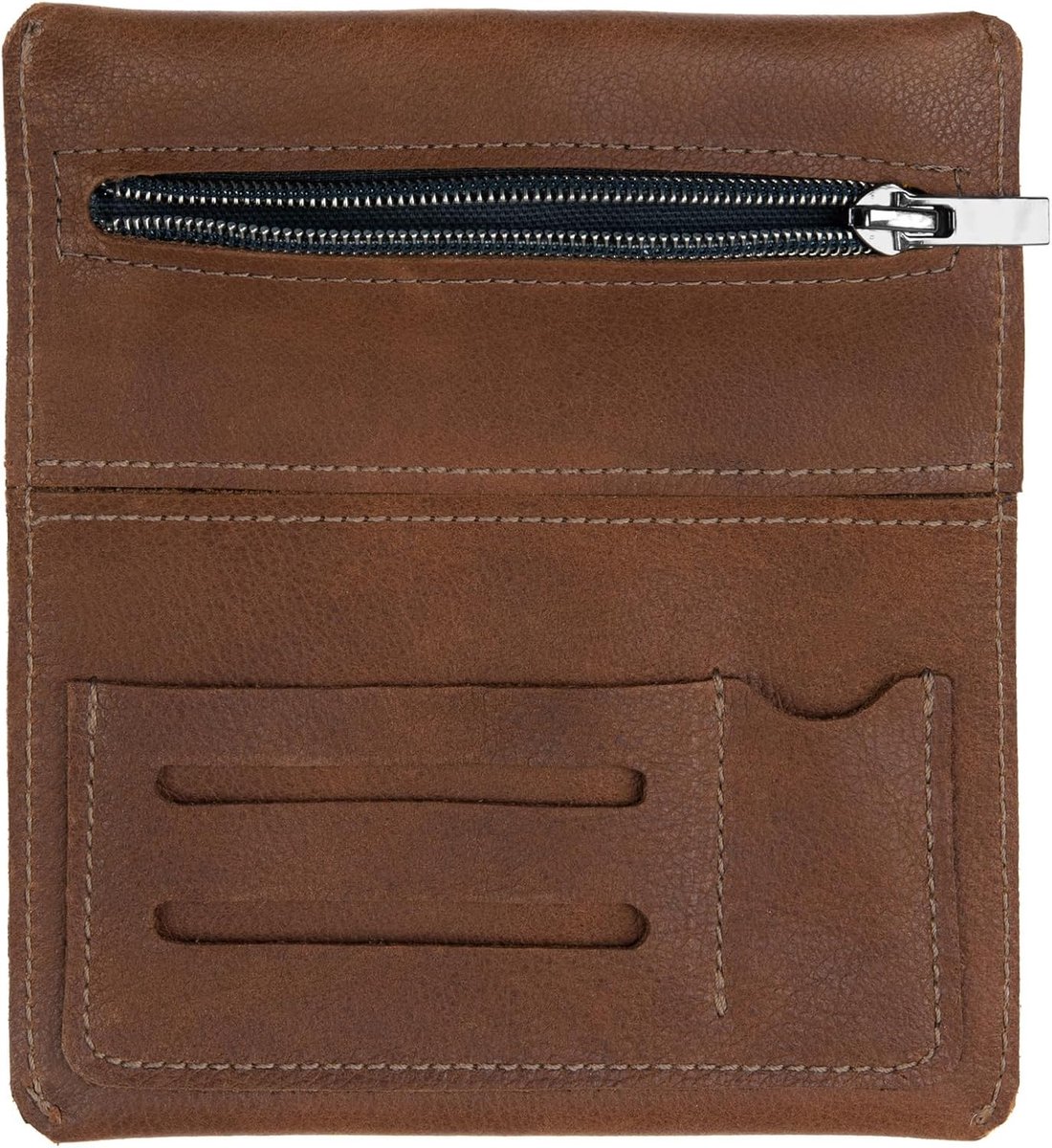 Leren tas met metalen ritsvak - Italiaans leer - Verwisselbare schouderbanden - Stijlvolle extra tas - ShopVlot