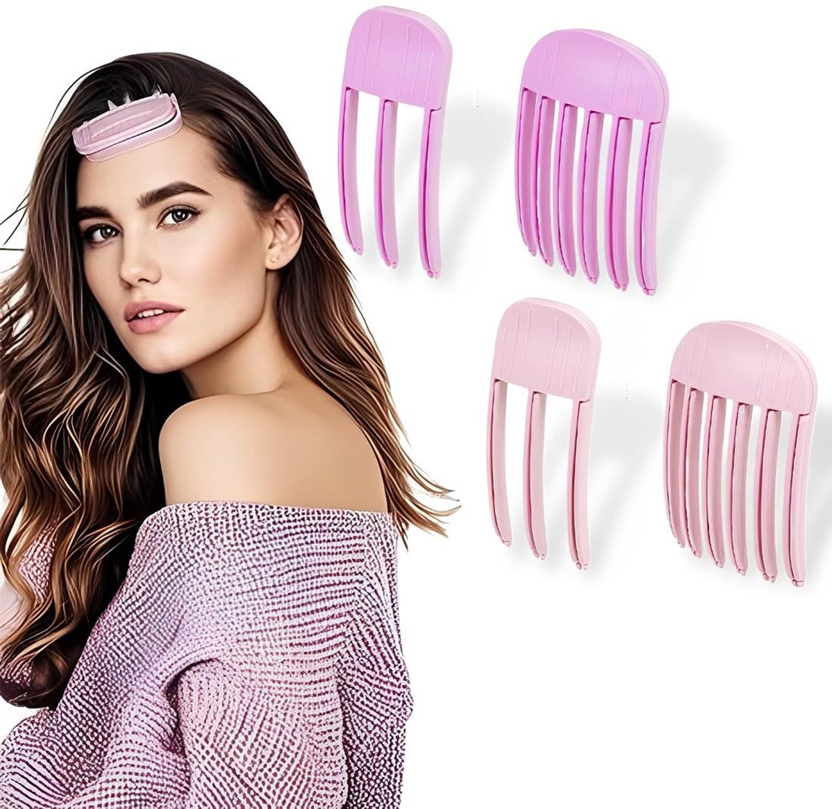 Solidchoice - 4-delige Haarclipset voor Volume en Kapsels