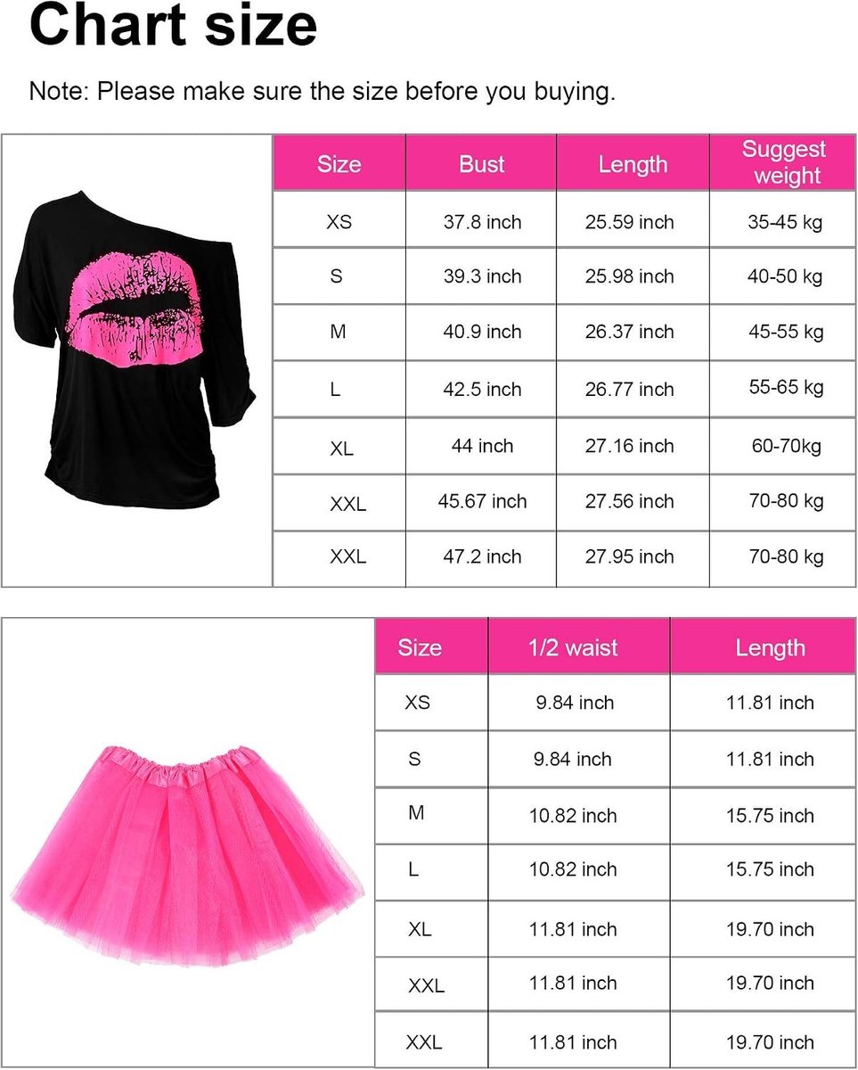 Compleet kostuumaccessoire set met T-shirt, tutu, haarband, oorbellen, ketting en beenwarmers voor feestelijke gelegenheden