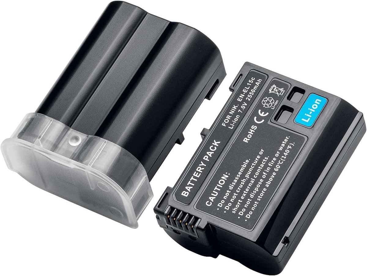 EN-EL15/EL15a/15b/15c 2550mAh Battery (2PCS) Compatible with Nikon D7000, D7100, D7200, D7500, D500, D600, D600E - ShopVlot