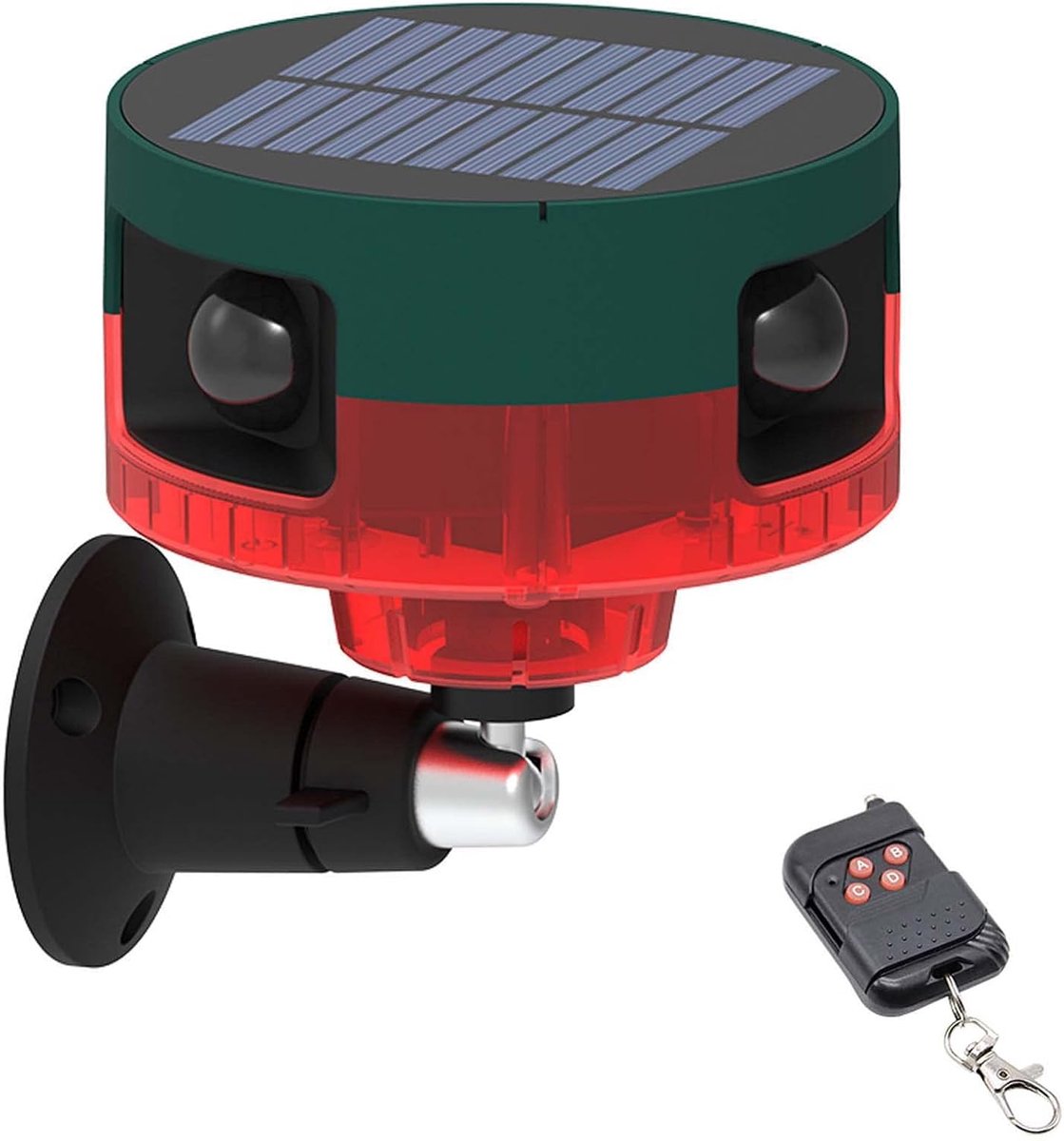 KEEDA Solar 129dB Sound and Strobe Light 360°Motion Sensor Alarm, Recording Custom Post Siren Security System for Farm - ShopVlot