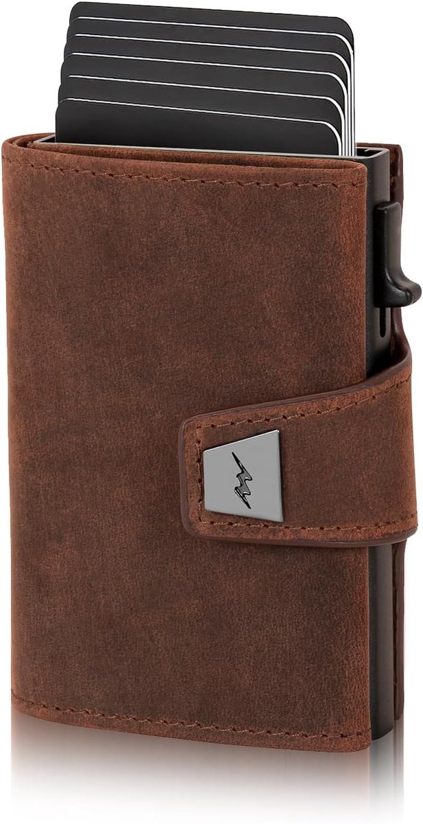 Marc Peter Men's Wallet Slim Wallet with Coin Compartment and RFID Protection Leather Wallet 9 Slots for Credit Cards - ShopVlot