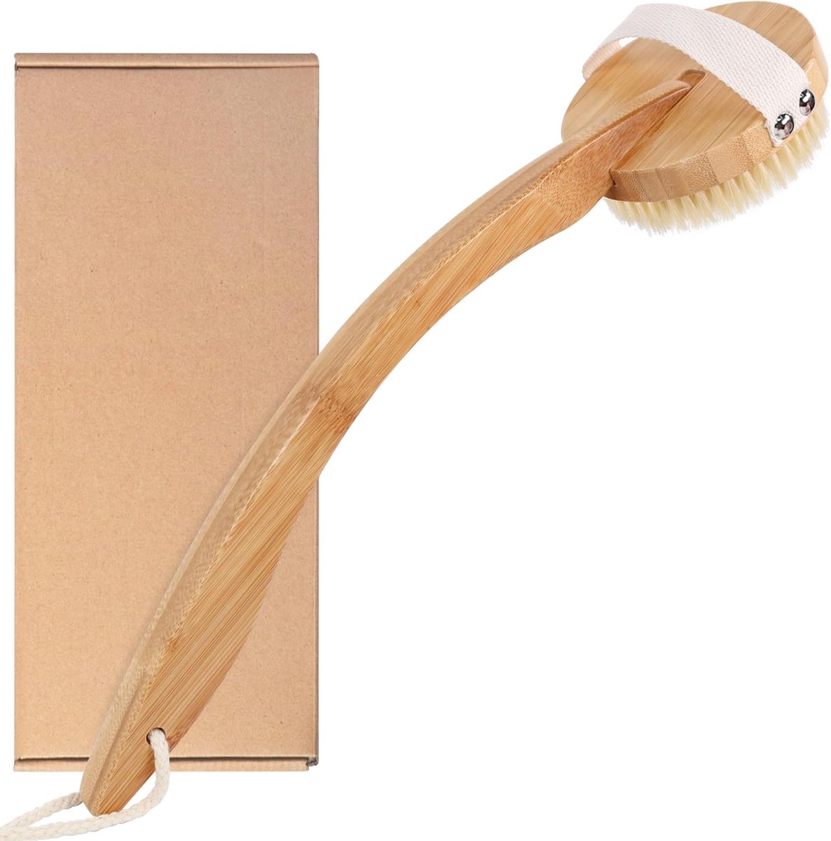 OWIIZI Dry Brushing Body Brush for Back, Detachable Round Head Bristle Large Area Body Brushes for Lymphatic Drainage - ShopVlot