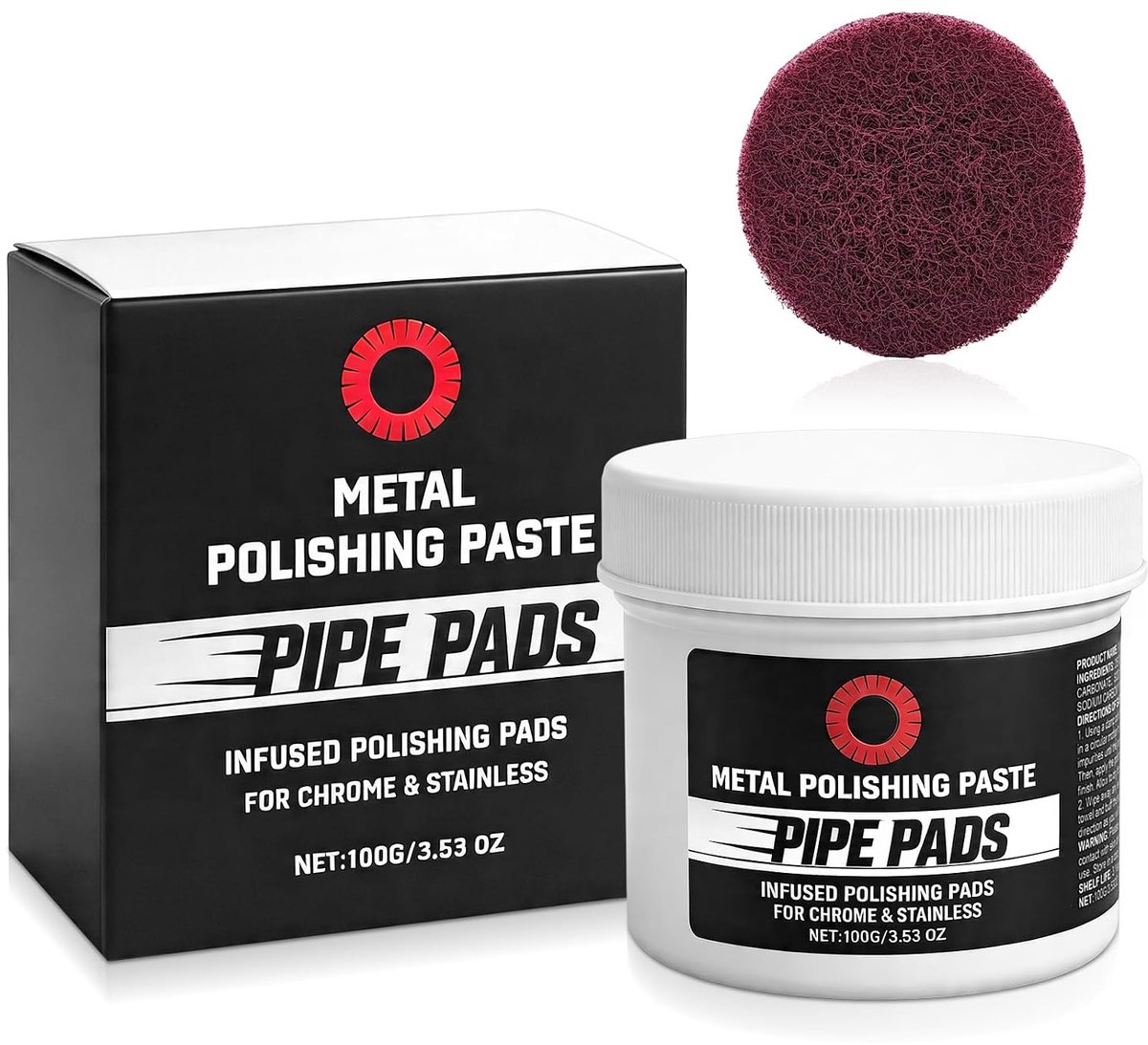 3-in-1 Metal Polishing Paste, Metal Polishing Kit, Metal Polishing Paste with Polishing Pads, Stainless Steel Polish - ShopVlot
