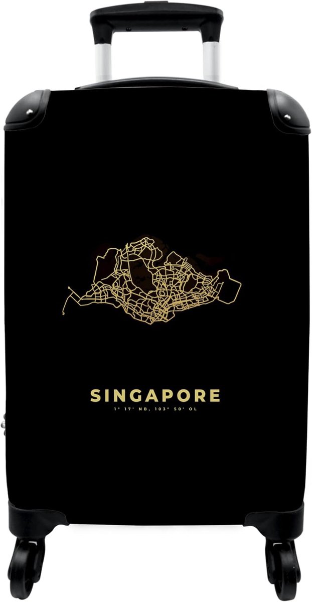 NoBoringSuitcases.com® Suitcase Hand Luggage, Trolley, Trolley Suitcase, Small Travel Suitcase with 4 Wheels, Maps - ShopVlot