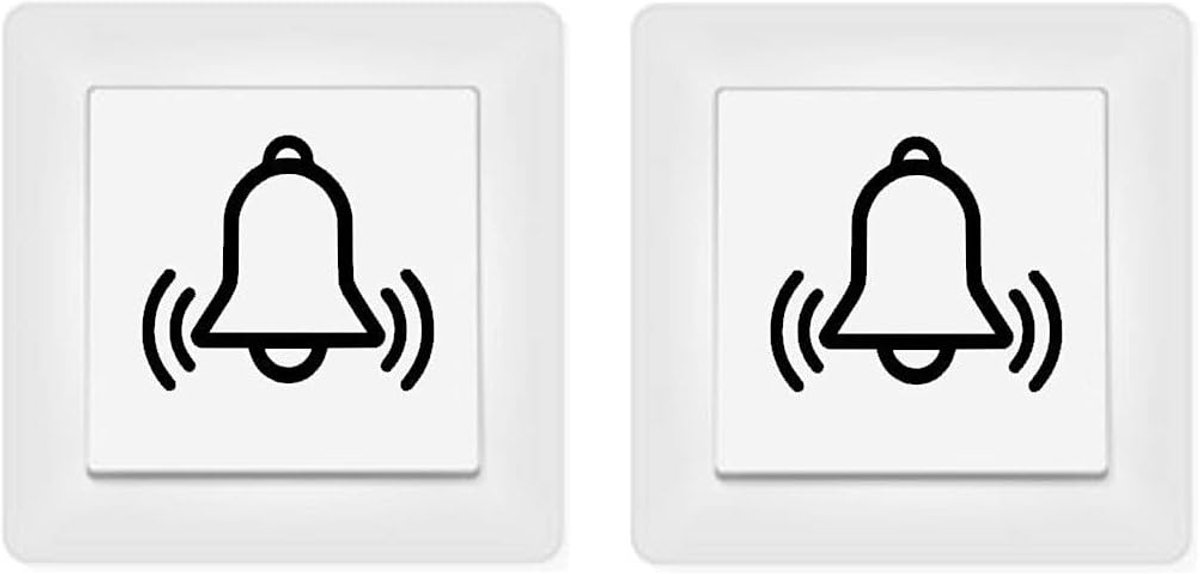 generisch Set of 2 bell stickers for bell switch (246/3/1) - shiny black - 3.8 x 4.2 cm - ShopVlot